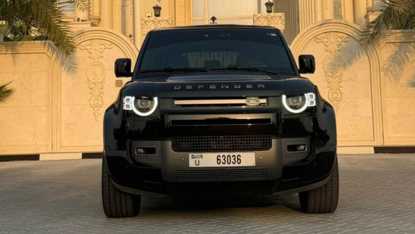 Land Rover Defender 110 Front View Rental in Dubai