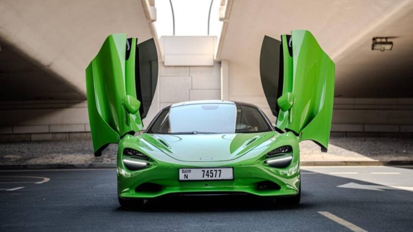 McLaren 720S Spider Front View in Dubai